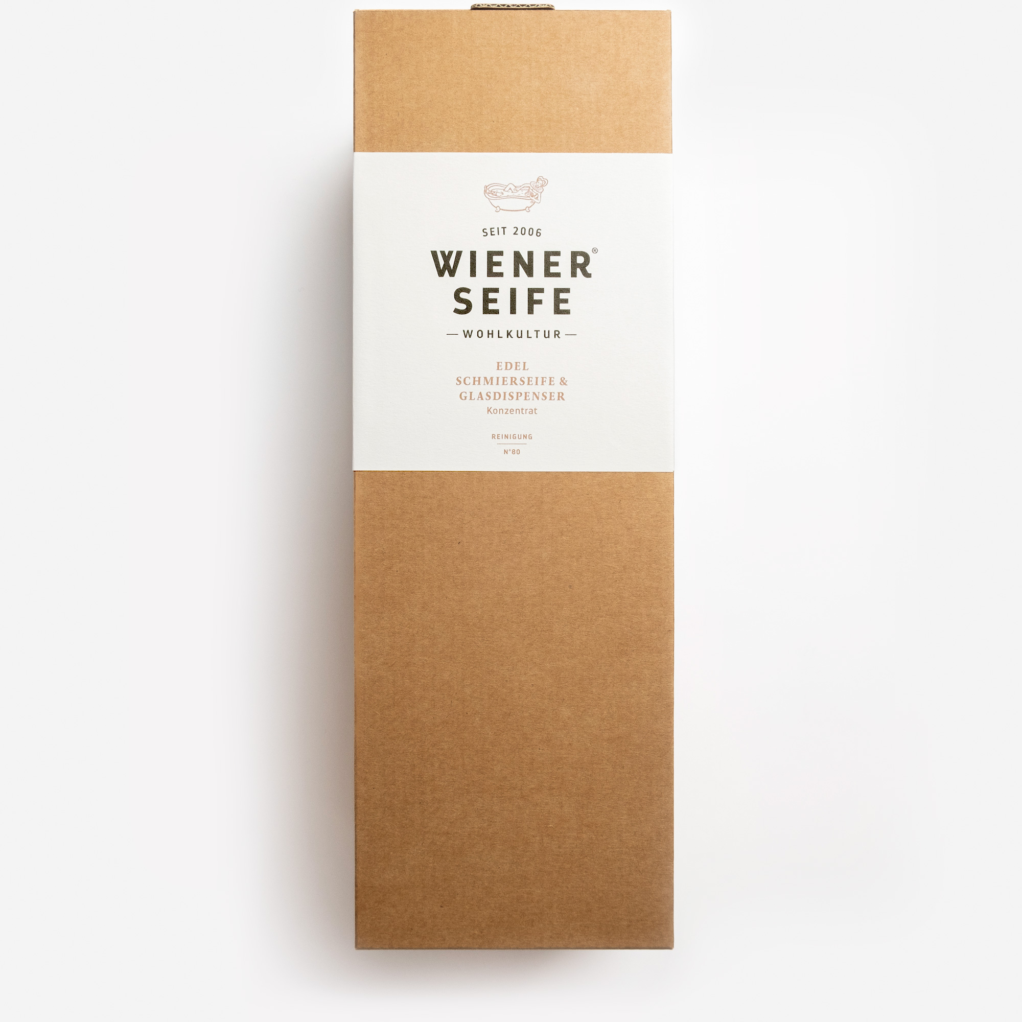 Edel Schmierseife N°80 im Set mit Glas-Dispenser